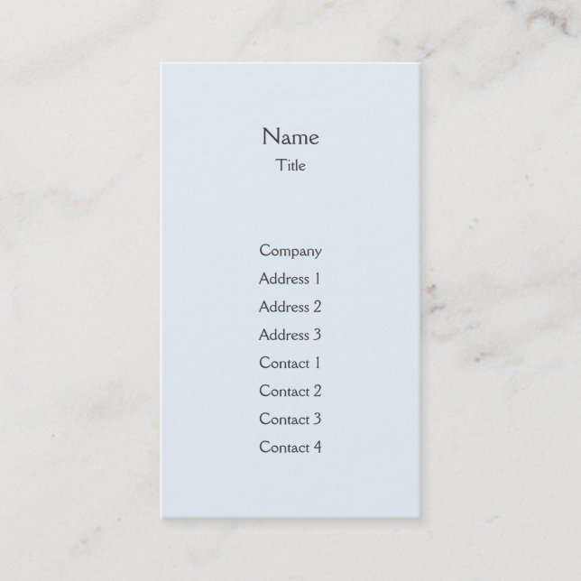 Carte De Visite Verticale simple bleue - affaires (Devant)