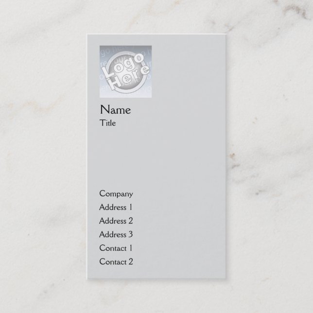Carte De Visite Verticale simple grise - affaires (Devant)