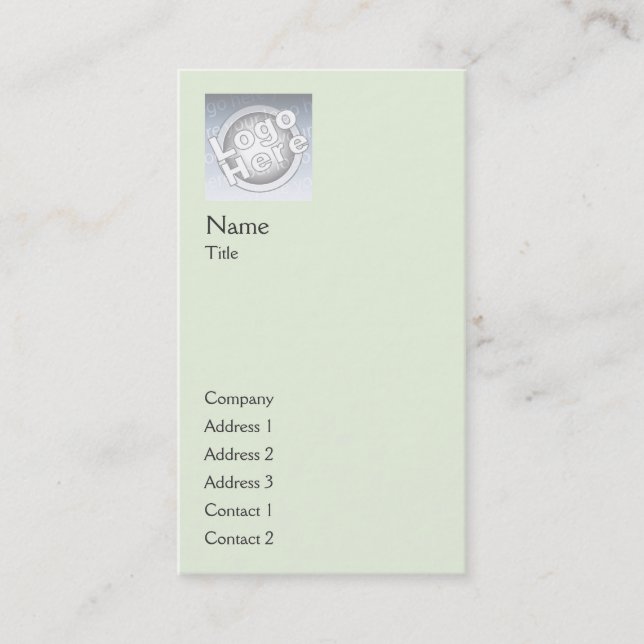 Carte De Visite Verticale simple verte - affaires (Devant)