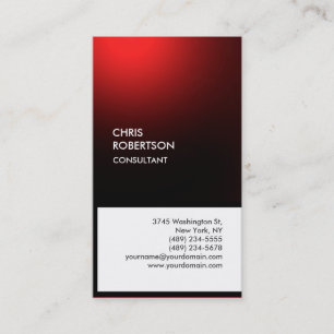 Carte de visite verticale unique noir rouge blanc