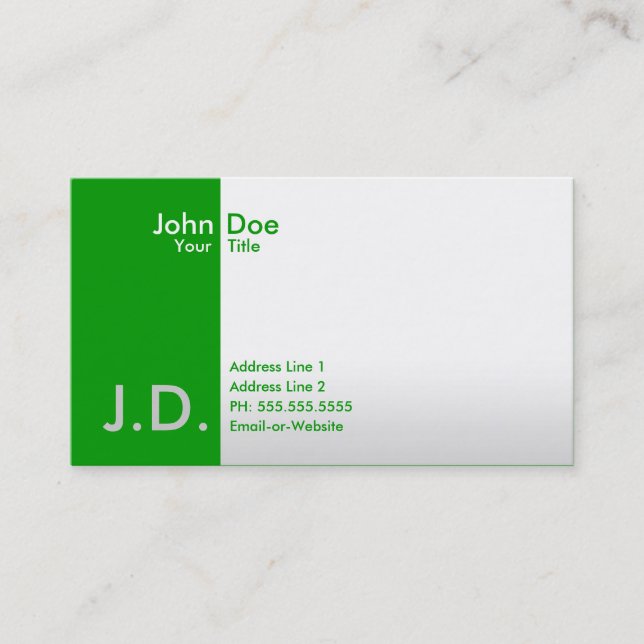 Carte De Visite verts professionnels (Devant)