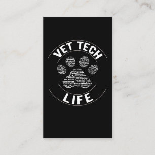 Carte De Visite Vet Tech Paw Vétérinaire Technicien vétérinair