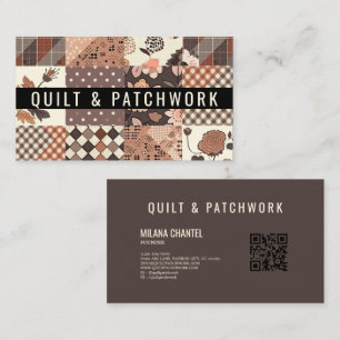 Carte De Visite Vêtement fait main en patchwork de quilt marron