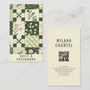 Carte De Visite Vêtement fait main en patchwork de quilt vert