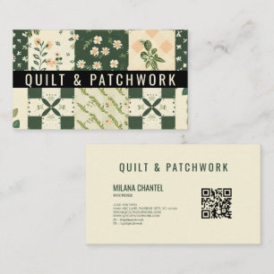 Carte De Visite Vêtement fait main en patchwork de quilt vert