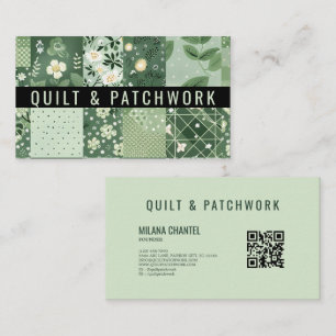 Carte De Visite Vêtement fait main en patchwork de quilt vert