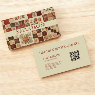 Carte De Visite Vêtement fait main en patchwork de terre cuite