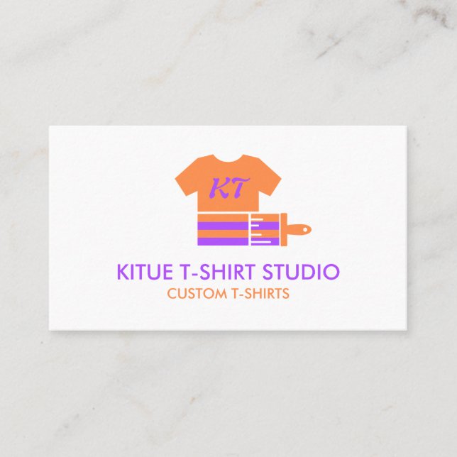 Carte De Visite Vêtements de transfert de peinture violet orange A (Devant)