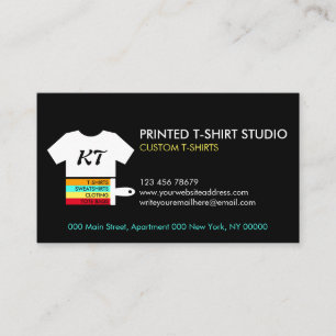 Carte De Visite Vêtements Sacs T-Shirts Personnalisés Noirs