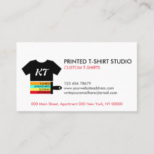 Carte De Visite Vêtements T-Shirts Personnalisés Blanc Noir