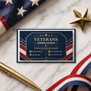 Carte De Visite Vétérans Merci Fête patriotique militaire