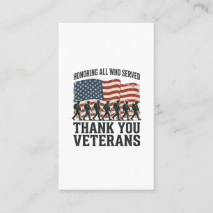 Carte De Visite Vétérans Merci T-shirt du drapeau militaire patrio
