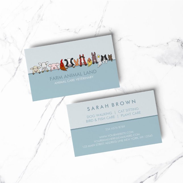 Carte De Visite Vétérinaire (pet animal dog cat veterinary farm)