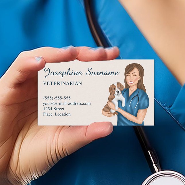 Carte De Visite Vétérinaire Animaux de compagnie docteur vétérinai (Front)