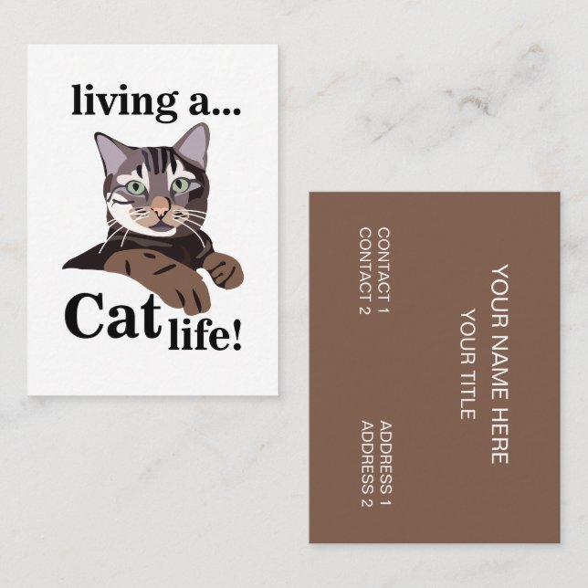 Carte De Visite Vétérinaire de chats drôles Animaux (Devant / Derrière)