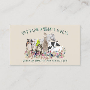Carte De Visite Vétérinaire de ferme d'alpacas