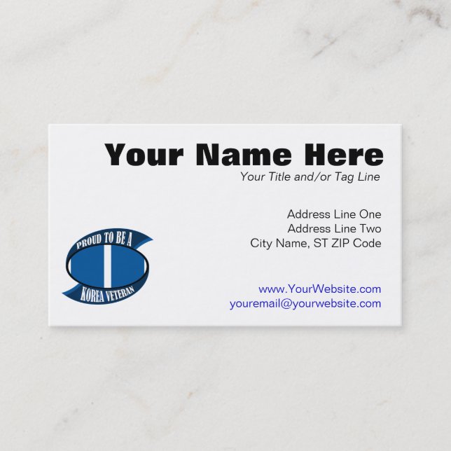 Carte De Visite Vétérinaire de la Corée (Devant)