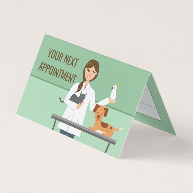 Carte De Visite Vétérinaire femme - Rendez-vous client (Devant)