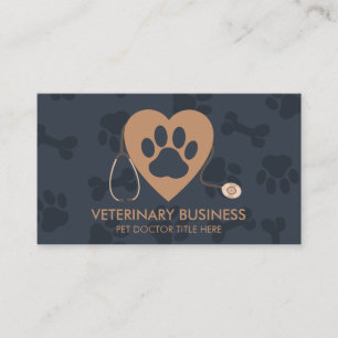 Carte De Visite Vétérinaire Patte Docteur pour Animaux