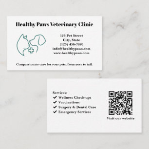 Carte de visite vétérinaire personnalisé avec logo
