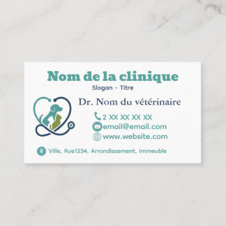 Carte de visite vétérinaire personnalisée moderne