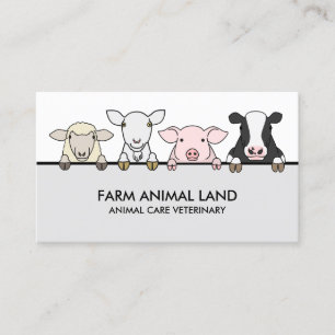 Carte De Visite Vétérinaire pour animaux de ferme Vache Mouton Chè