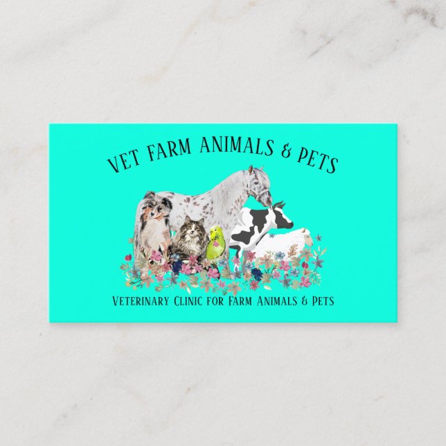 Carte De Visite Vétérinaire pour grands animaux (Devant)
