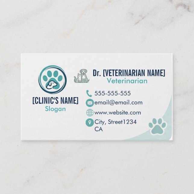 Carte de Visite Vétérinaire Professionnelle (Devant)