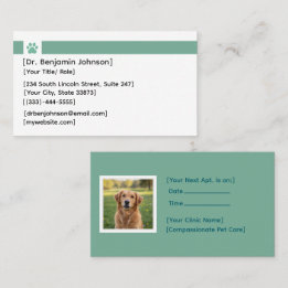 Carte De Visite Veterinarian Appointment Card | Photo Template