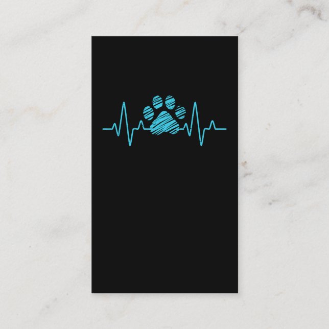 Carte De Visite Veterinarian Paw Heartbeat Love Animals Vet Tech (Devant)