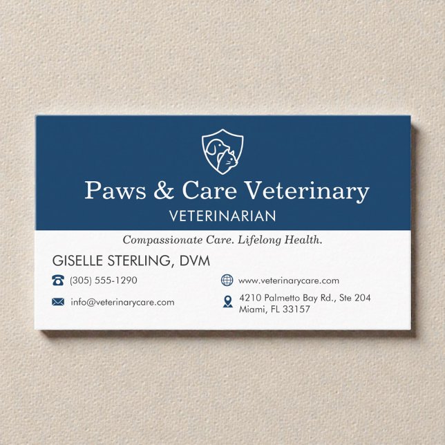 Carte De Visite Veterinarian Vet Pet Office  (Créateur téléchargé)