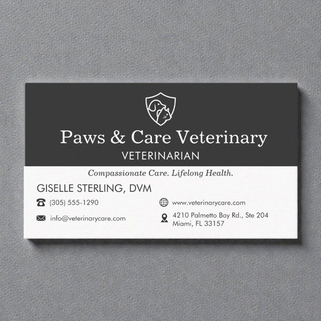 Carte De Visite Veterinary Office Dog Cat Icon (Créateur téléchargé)