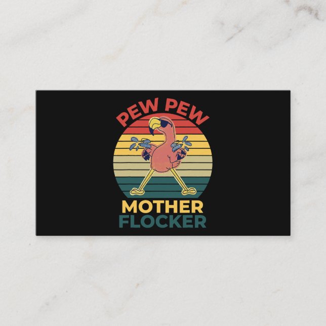 Carte De Visite Vibes d'été Flamant rose rose Funny Pew Pew Pew Mè (Devant)