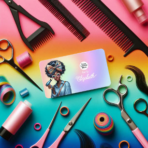Carte De Visite Vibrant Afrocentric Black Woman Salon Branding Bus