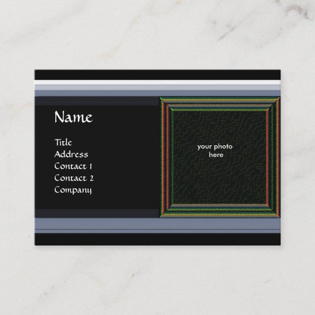Carte De Visite VIBRANT DAMASK MÉMOIRE MONOGRAMME gem bleu (Devant)