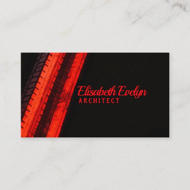 Carte De Visite Vibrant Red Trails on Dark Canvas (Devant)