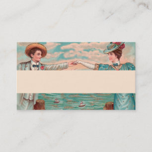 Carte De Visite Victorian Beach Love Dressy Ocean Mariage Couple