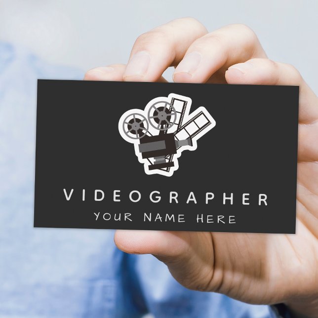 Carte De Visite Vidéographe réalisateur Vidéo Photo Médias sociaux (Créateur téléchargé)