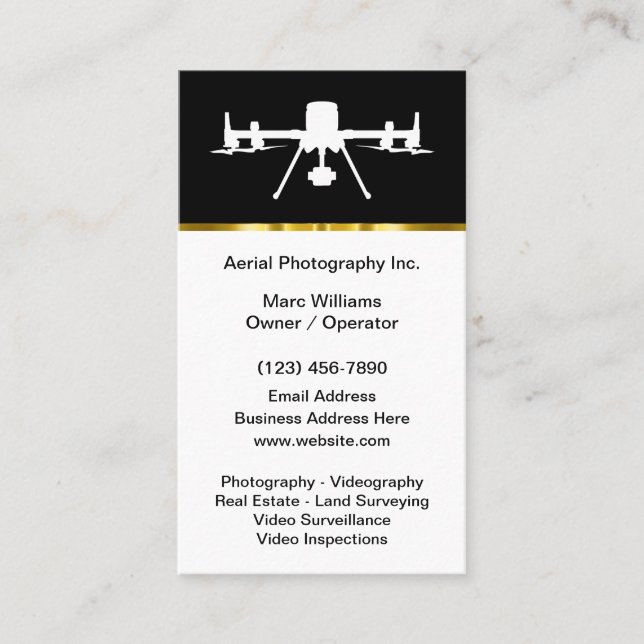 Carte De Visite Vidéographie classique des drones aériens (Devant)