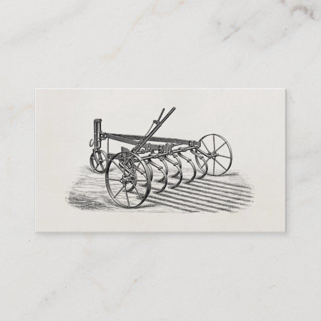Carte De Visite Vieille charrue vintage d'agriculture d'équipement (Devant)