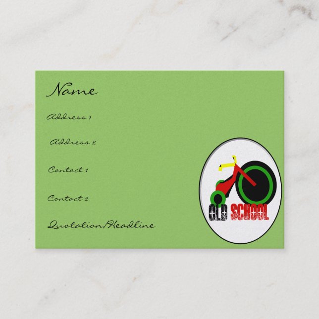 Carte De Visite Vieille école avec grande roue - Distressed Police (Devant)