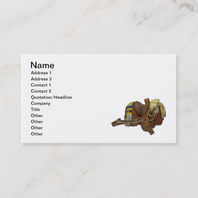 Carte De Visite Vieille selle occidentale (Devant)