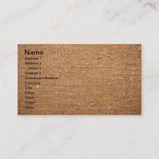 Carte De Visite Vieille texture de toile de coton pour l'arrière -