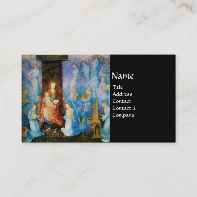 Carte De Visite VIERGE AVEC ENFANT - CONCERT DE BLEU ANGELS Pearl (Devant)