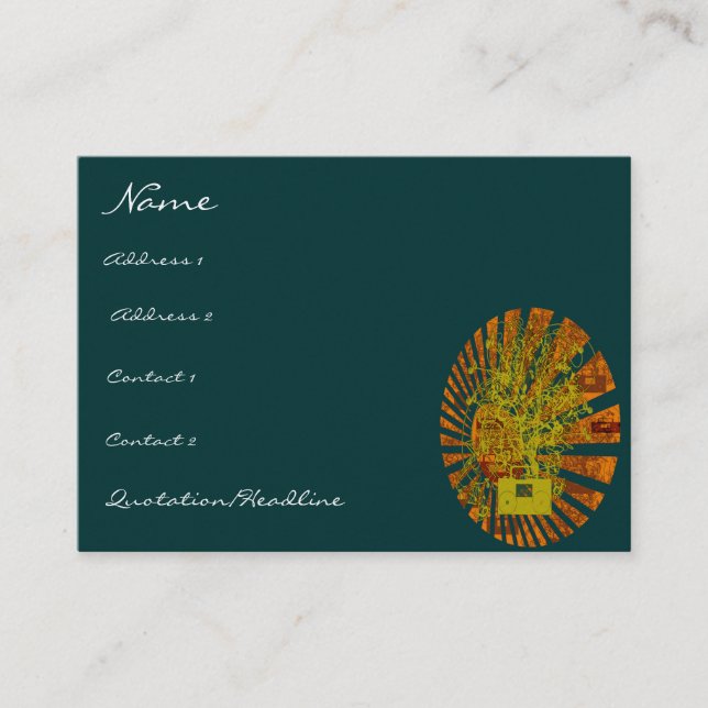 Carte De Visite Vieux BoomBox Shock-Musical Notes Tournes (Devant)