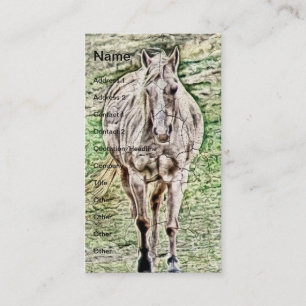Carte De Visite Vieux Cheval Cracké Peinture