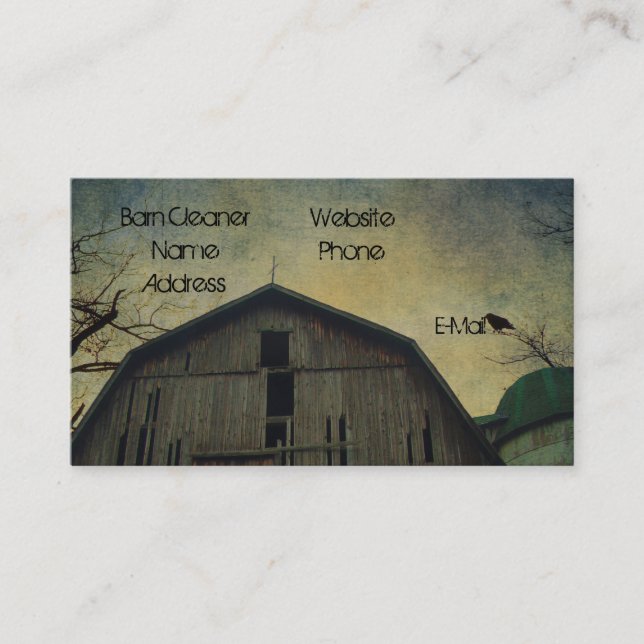 Carte De Visite Vieux Grange Silo Et Oiseau (Devant)