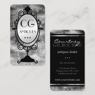 Carte De Visite Vieux Miroir Vintage Antiquités Concessionnaire Ca