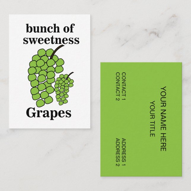 Carte De Visite Vignoble des Raisins Verts (Devant / Derrière)
