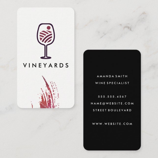 Carte De Visite Vignoble Vignoble Logo de ferme (Devant / Derrière)